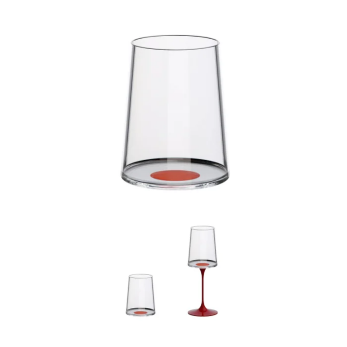 Trebonn SPLITGLASS ORIGINAL Set da 2 bicchieri da vino bianco 28cl (senza stelo) - rosso