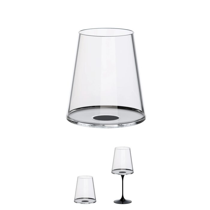 Trebonn SPLITGLASS ORIGINAL Set da 2 bicchieri vino rosso 45cl (senza stelo) - black