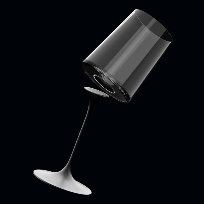 Trebonn SPLITGLASS ORIGINAL Set da 2 bicchieri vino rosso 45cl (senza stelo) - black