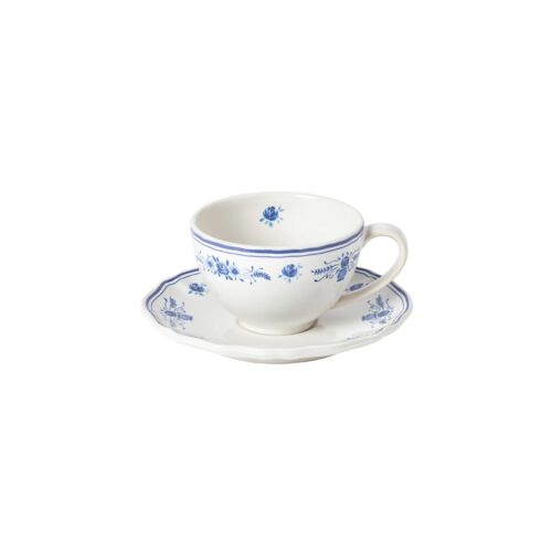 Costa Nova VILA Tazza the con piattino 26cl - white-blue