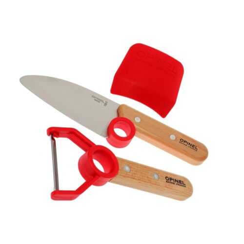 opinel-le-petit-chef-set-3-pezzi-coltello-pelapatate-salvadita-rosso-1.jpg OPINEL LE PETIT CHEF Set 3 pezzi - coltello, pelapatate, salvadita - rosso