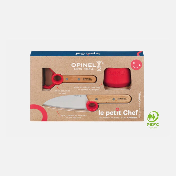 opinel-le-petit-chef-set-3-pezzi-coltello-pelapatate-salvadita-rosso-2.jpg OPINEL LE PETIT CHEF Set 3 pezzi - coltello, pelapatate, salvadita - rosso