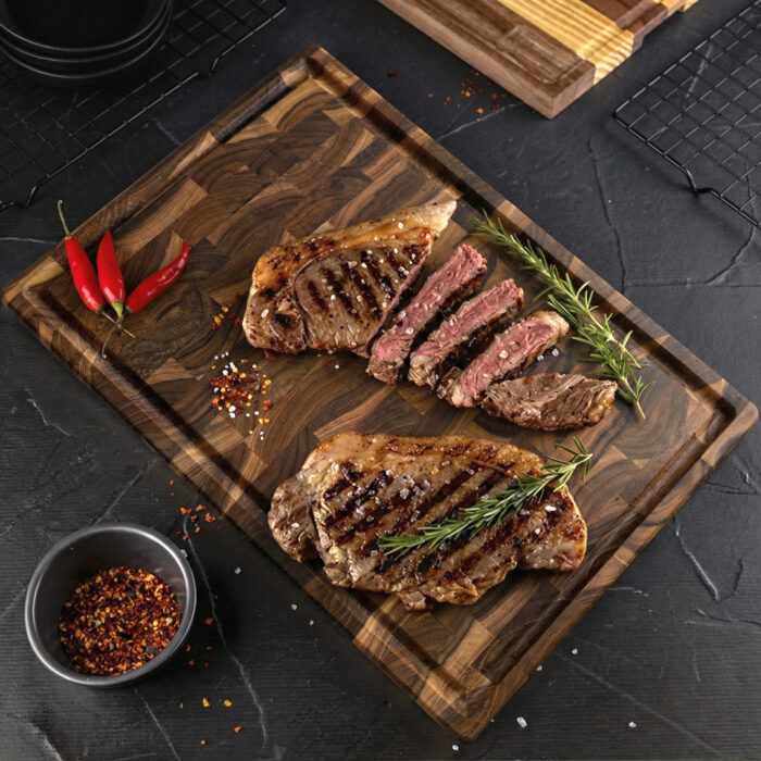 STF ST.3044 Stolf Tagliere con scanalatura in TEAK END GRAIN 58,5x38x3,2cm