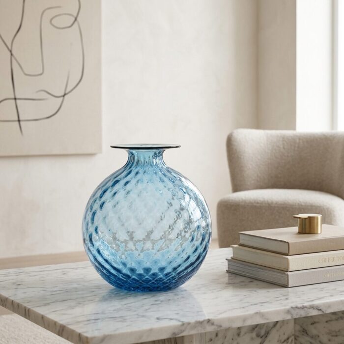 venini-balloton-vaso-monofiore-100.14-acquamare-filo-rosso-2.jpg Venini BALLOTON Vaso monofiore 100.14 - acquamare filo rosso