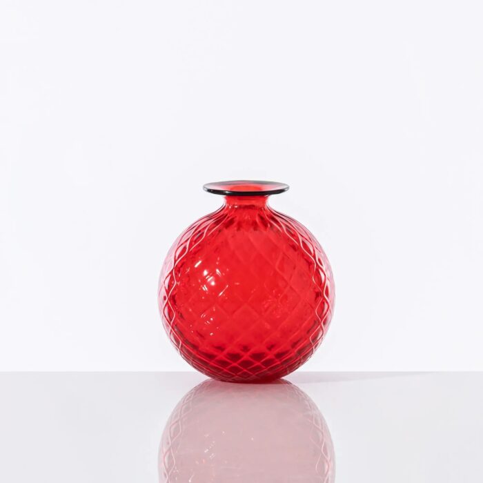 venini-balloton-vaso-monofiore-100.14-rosso-filo-verde-mela-3.jpeg Venini BALLOTON Vaso monofiore 100.14 - rosso filo verde mela