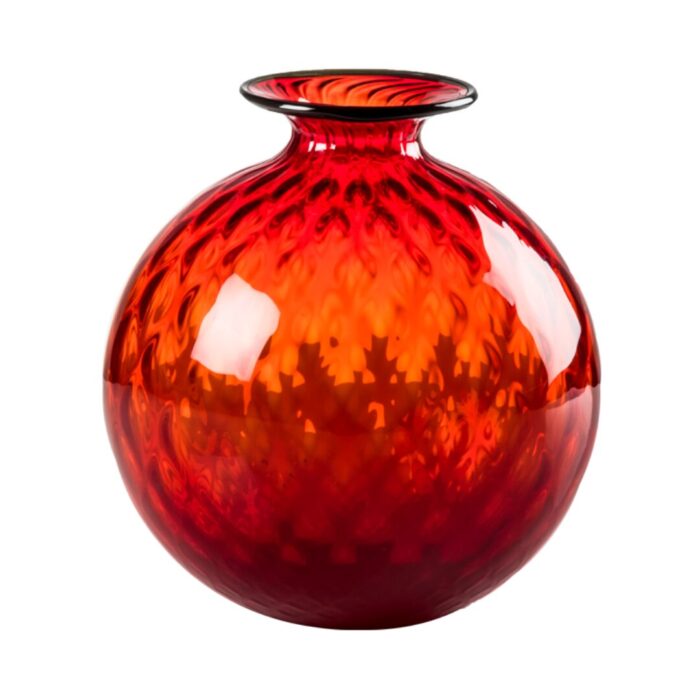 venini-balloton-vaso-monofiore-100.16-rosso-filo-verde-1.jpg Venini BALLOTON Vaso monofiore 100.16 - rosso filo verde