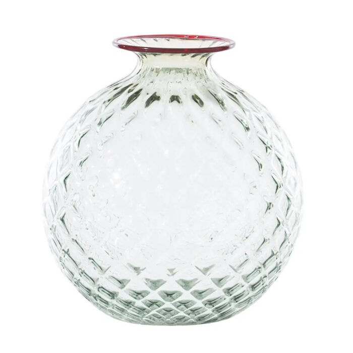 venini-balloton-vaso-monofiore-100.16-verde-rio-filo-rosso-1.jpeg Venini BALLOTON Vaso monofiore 100.16 - verde rio filo rosso