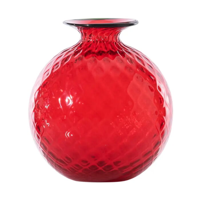 venini-balloton-vaso-monofiore-100.18-rosso-filo-verde-1.jpeg Venini BALLOTON Vaso monofiore 100.18 - rosso filo verde