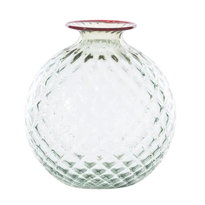 venini-balloton-vaso-monofiore-100.18-verde-rio-filo-rosso-1.jpeg Venini BALLOTON Vaso monofiore 100.18 - verde rio filo rosso