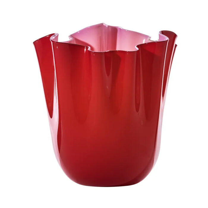 venini-fazzoletto-vaso-700.00-rosso-interno-rosa-1.jpeg Venini FAZZOLETTO Vaso 700.00 - rosso interno rosa