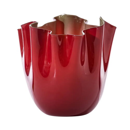 venini-fazzoletto-vaso-700.00-rosso-interno-verde-mela-1.jpeg Venini FAZZOLETTO Vaso 700.00 - rosso interno verde mela
