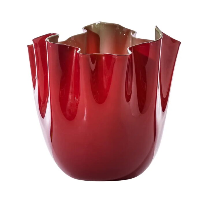 venini-fazzoletto-vaso-700.00-rosso-interno-verde-mela-1.jpeg Venini FAZZOLETTO Vaso 700.00 - rosso interno verde mela