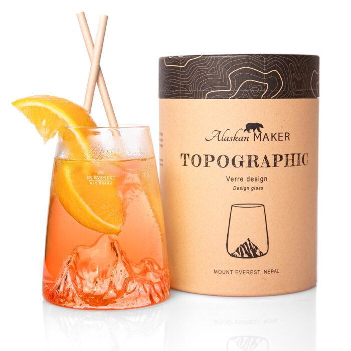 Alaskan  TOPOGRAPHIC Bicchiere Long Drink Everest