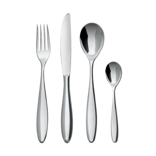 FOTO QUADRATA - 2 Alessi MAMI Set posate per 6 persone 24 pezzi - manico monoblocco