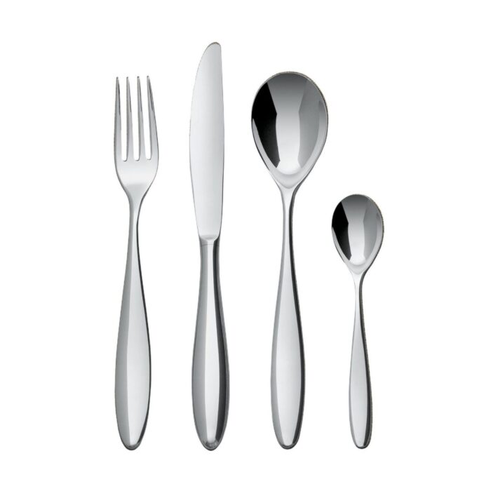 FOTO QUADRATA - 2 Alessi MAMI Set posate per 6 persone 24 pezzi - manico monoblocco