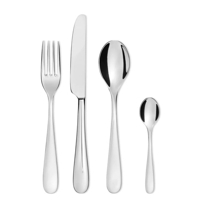 FOTO QUADRATA - 2 Alessi NUOVO MILANO Set posate per 6 persone 24 pezzi - manico cavo