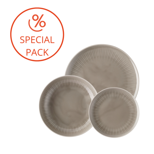 Arzberg JOYN Kit piatti per 6 persone 18 pezzi - grigio