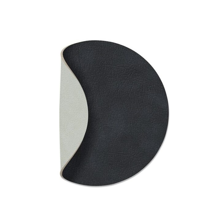 linddna-glass-mats-sottobicchiere-tondo-reversibile-black-metallic-1.jpg LINDDNA GLASS MATS Sottobicchiere tondo reversibile - black / metallic