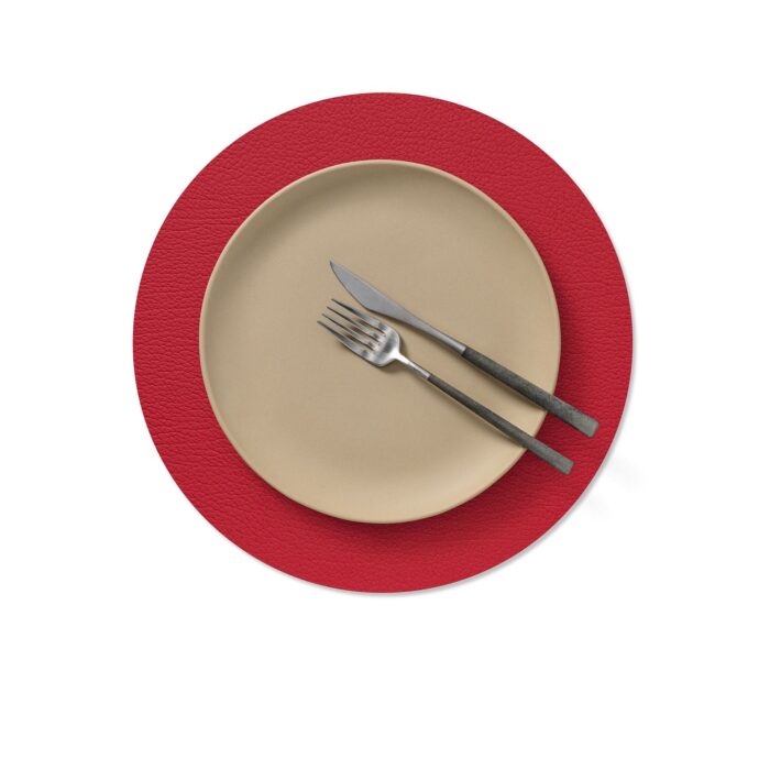 LINDDNA TABLE MATS Sottopiatto reversibile ø30cm - black / red