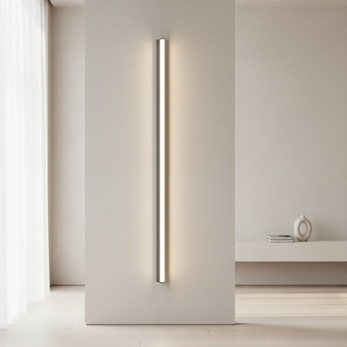 zafferano-luci-pencil-modulo-luce-150-grigio-scuro-raggrinzante-2.jpg Zafferano Luci PENCIL Modulo luce 150 - grigio scuro raggrinzante