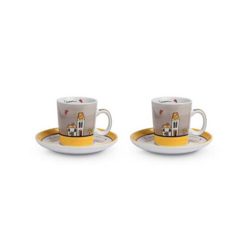 Egan LE CASETTE Set 2 tazze caffè con piattino 100ml - giallo