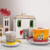 Egan LE CASETTE Set 2 tazze caffè +z uccheriera  - rosso