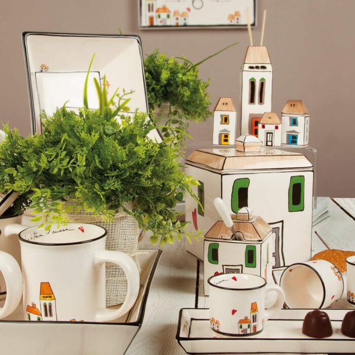 Egan LE CASETTE Set 2 tazze caffè +z uccheriera  - rosso