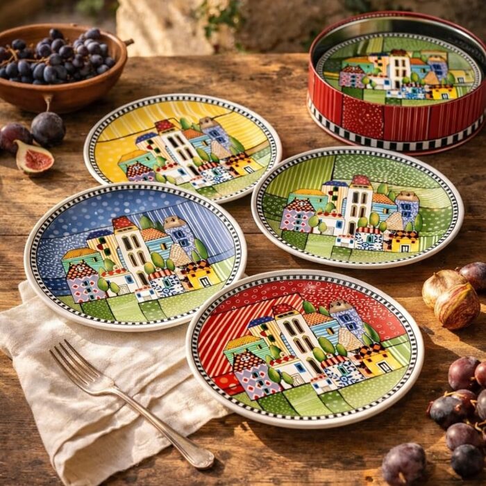 egan-paese-mio-set-4-piatti-dessert-assortiti-19cm-2.jpg Egan PAESE MIO Set 4 piatti dessert assortiti 19cm